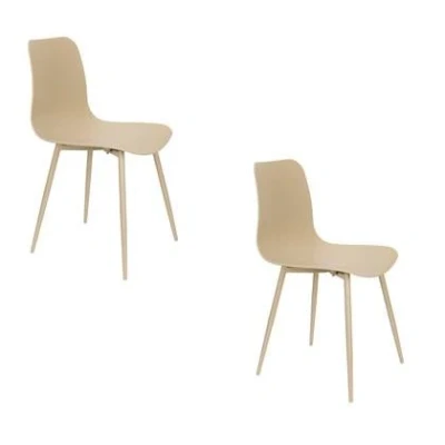 Afbeelding van Feliz Lifestyle Leon Eetkamerstoelen Beige Set van 2