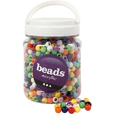 Afbeelding van Pony kralen, d: 10 mm, gatgrootte 4,5 700 ml, diverse kleuren