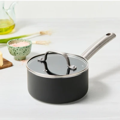 Afbeelding van ISENVI Murray keramische sauspan 16 CM RVS greep Antraciet Keramisch 100% PFAS, PTFE en PFOA vrij duurzaam Unieke Antiaanbaklaag Non stick bodem Vaatwasbestendig Geschikt voor alle warmtebronnen inclusief inductie