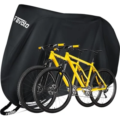 Image de Favoto Housse de Vélo Extérieure Imperméable Bâche Protection Bicyclette Anti Poussière Pluie UV Neige pour VTT et Route Montagne 200x70x110cm Noir