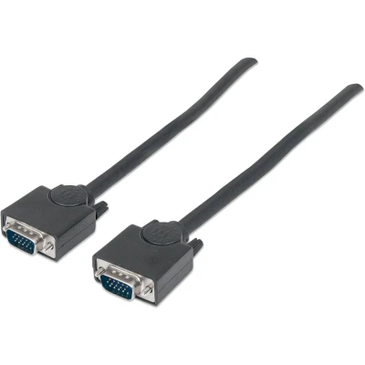 Afbeelding van Manhattan 311731 VGA kabel Aansluitkabel stekker 15 polig, polig 1.80 m Zwart Schroefbaar