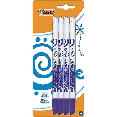 Afbeelding van BIC Mini gum, blauwe inkt, 4 stuks