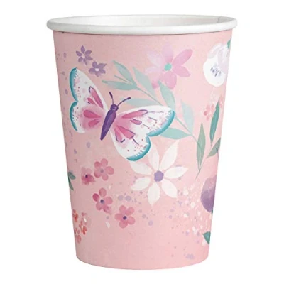 Afbeelding van Bekers Vlinders 250ml 8 stuks