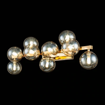 Afbeelding van Maytoni Dallas wandlamp met 9 glasbollen, goud