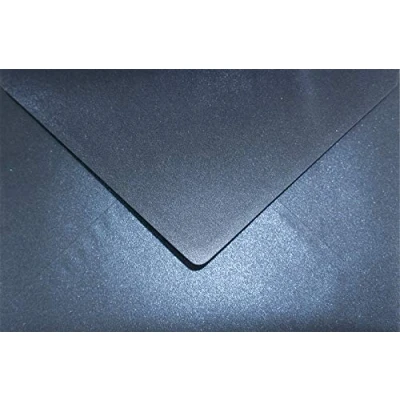 Afbeelding van Netuno 100 enveloppen, donkerparelblauw, DIN C5, 162 x 229 mm, 120 g, Aster Metallic Queens Blue parelmoer voor wenskaarten, paaskaarten, kerstkaarten, glanzende enveloppen