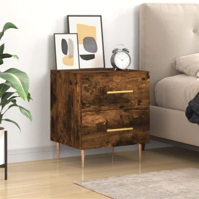 Afbeelding van vidaXL Nachtkastje 40x35x47,5 cm bewerkt hout gerookt eikenkleurig
