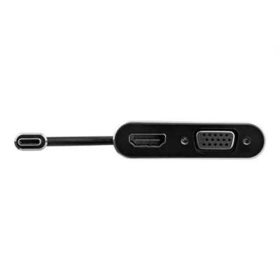 Image de StarTech.com Adaptateur multiport AV numérique USB C VGA et HDMI 4K 30 Hz gris sidéral Câble intégré CDP2HDVGA vidéo externe IT6222