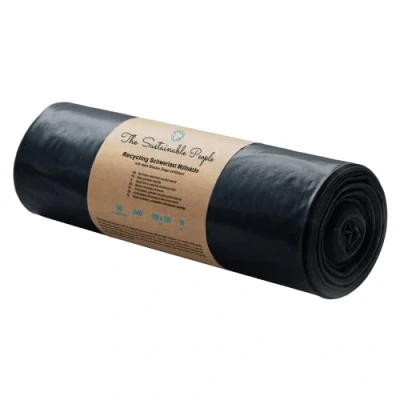 Afbeelding van Recycling vuilniszakken TSP 240 l gemaakt van 100% gerecyclede materialen (PE) Blauer Engel 10 sterk (70 µm) 1000 x 1250 mm ideaal voor renovatie en commercieel afval