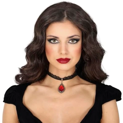 Afbeelding van Fiestas Guirca Collar met Ruby 1 stuks 5 cm Halloween accessoires verkleden
