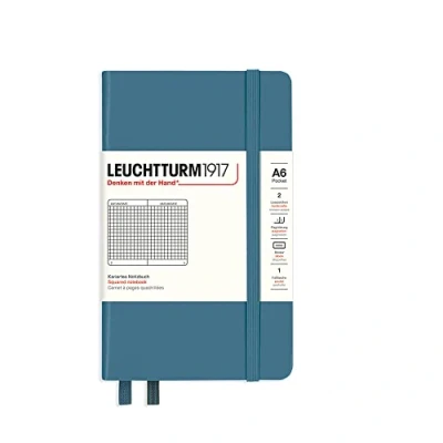 Afbeelding van LEUCHTTURM1917 365632 notitieboek hardcover, 187 genummerde pagina&#039;s, steenblauw geruit