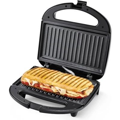 Afbeelding van YASHE Broodrooster, toastplaat, 750 W elektrische grill en sandwichmachine, met antiaanbaklaag, automatische temperatuur, led indicator, koude touch handgreep