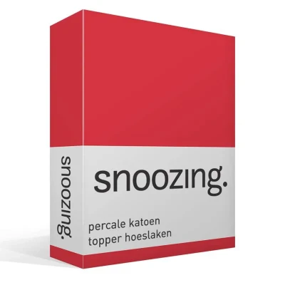 Afbeelding van Snoozing Topper Hoeslaken Tweepersoons 120x200 cm Percale katoen Rood