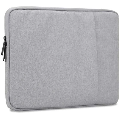 Afbeelding van Cadorabo Laptop / Tablet Bescherming Tas 14 inch in GRIJS Notebook computertas gemaakt van stof met fluwelen voering en compartiment anti kras rits