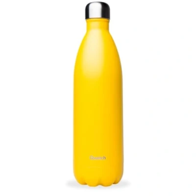 Afbeelding van Qwetch Thermosfles pop geel 1 liter Drinkfles voor onderweg van roestvrij staal 24 uur koud en 12 warm Waterdicht, BPA vrij herbruikbaar