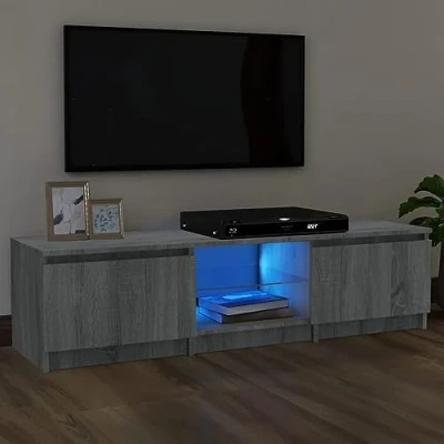 Afbeelding van vidaXL TV kast met led lampen, sonoma grijs, 140 x 40 35,5 cm