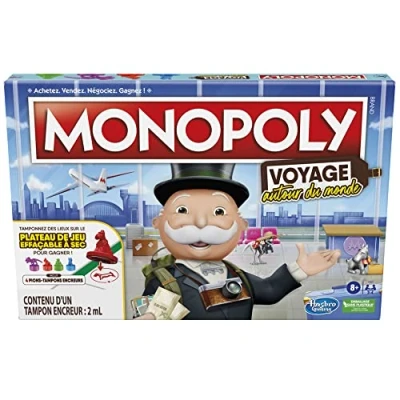 Afbeelding van Monopoly Wereldreis Bordspel (Franstalig)
