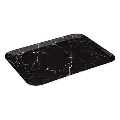 Afbeelding van 5Five Dienblad/serveer tray Marble Melamine zwart 33 x 43 cm