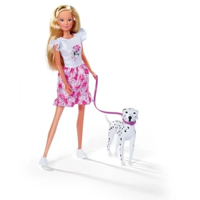 Image de Steffi Love Poupée Dalmatien + Evi 2 Poupées 29 Et 12 Cm Figurines Trotinette Des 3 Ans