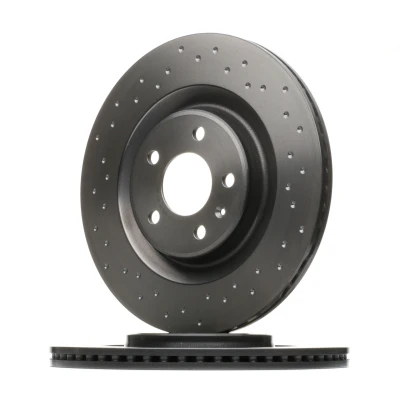 Afbeelding van BREMBO 09.B969.1X Remschijf 330 22 5 geperforeerd/interne ventilatie Gecoat High carbon Met schroeven AUDI: A8 D4, A5 B8 Coupe, A6 C7 Avant