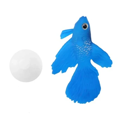 Afbeelding van TOPINCN Kunstvissen, siliconen, met zuignap, voor aquaria, blauw