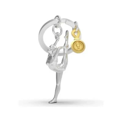 Afbeelding van Metalmorphose sleutelhanger gymnast met trofee