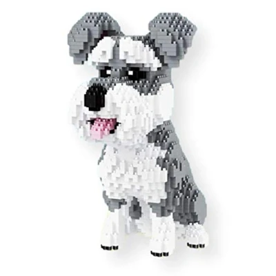 Afbeelding van Balody Schnauzer hond. Figuur te monteren met nanoblokken. 2100 stuks.