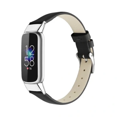 Afbeelding van Fitbit Luxe Leren bandje Maat: Small Zwart Roestvrijstale gespsluiting