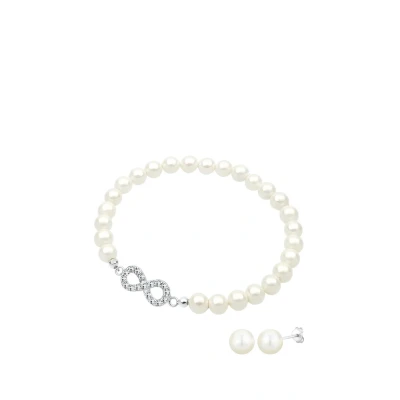 Afbeelding van Elli SET Infinity Basic Oorbellen, Dames, Maat: 18, Weiß