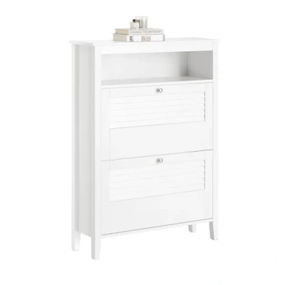 Afbeelding van SoBuy schoenenkast, 2 kleppen, schoenenrek, entreekast, schoenenopslag, 80 x 25 108 cm, FSR152 W