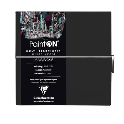 Afbeelding van Paint On mixed media notebook 19 x cm zwart 32 vel