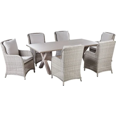 Afbeelding van CASCAIS Tuinset voor 6 Beige PE rotan