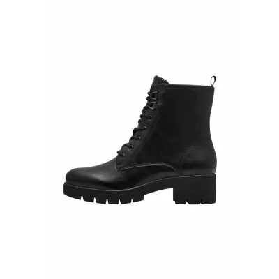Afbeelding van Tamaris Enkellaarsjes met plateauzool, Dames, Maat: 36, Black matt Schoenen