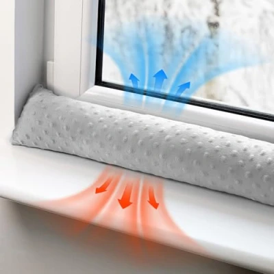 Afbeelding van winddicht kussen voor raam of zijkant slaapbank 90 cm Decoratief hoofdkussen bed rol Minky Licht Grijs
