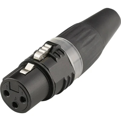Afbeelding van Hicon XLR plug 3pin HI X3CF BLK