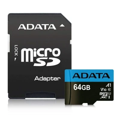 Image de ADATA 64GB, MicroSDHC, Class 10 64Go MicroSDHC UHS I Classe mémoire Flash Mémoires (microSDHC, 10, 64 Go, I, 85 Mo/s, Noir, Bleu)