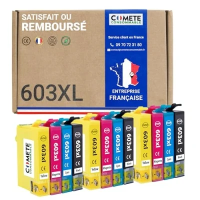 Image de COMETE 603XL 12 Cartouches d&#039;encre Compatibles Epson 603 XL Marque française