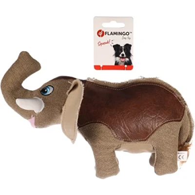 Afbeelding van Flamingo Purza Speelgoed Honden Hs Pu Olifant Bruin 19x30x21cm 1st 136717