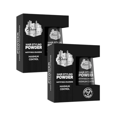Afbeelding van The Shave Factory Hair Styling Powder matterend en volume voor een ongeëvenaarde textuur, matte afwerking perfect elke look haartype 20 g (klassiek, 2 stuks)
