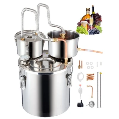Image de VEVOR Distillateur Alambic d&#039;Eau et d&#039;Alcool 19 L avec Baril Pompe