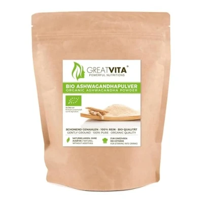 Afbeelding van GreatVita Biologisch Ashwagandhapoeder zonder additieven, 800 g