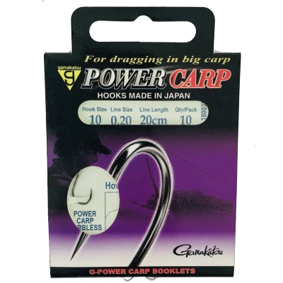 Afbeelding van Gamakatsu Onderlijnen Power Carp Barbless 20cm (10 pcs) Maat : haak 10 0.20mm