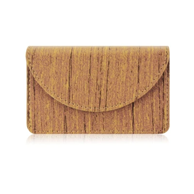 Afbeelding van Visitekaarthouder / Business Card Holder Houtpatroon Bruin