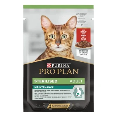 Afbeelding van 12x85g Rund Sterilised Adult Maintenance Purina Pro Plan Kattenvoer