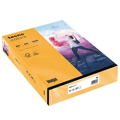 Afbeelding van inapa Gekleurd inkjet papier, 80 g/m², A3, 500 vellen, middenoranje, g/m²
