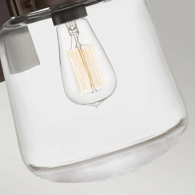 Afbeelding van Buitenwandlamp Lasalle, zwart/helder, 39,3cm hoog
