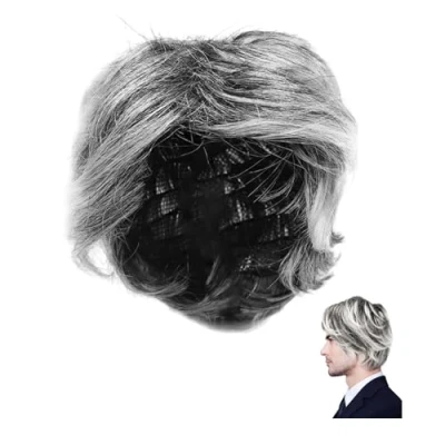 Afbeelding van XNIVUIS Grootvader pruiken voor heren, gekke wetenschapper kostuum, cosplay accessoires Halloween, carnaval, feest, podiumuitvoeringen (A)