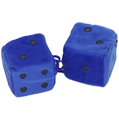 Afbeelding van Race Sport Spiegelhanger Pluche Dobbelstenen 7 X Cm Blauw