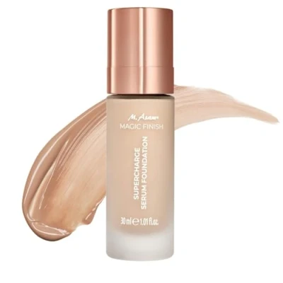 Afbeelding van M. Asam MAGIC FINISH Supercharge foundation serum Warm zand (30 ml) Vochtinbrengende vloeibare en verstevigend voor het gezicht in één Optimale dekking hyaluronzuur