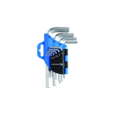 Afbeelding van Hogert Technik HT1W802 Haakse schroevendraaierset 1.5, 2.0, 2.5, 3.0, 4.0, 5.0, 6.0, 8.0, 10.0 Chroom vanadium staal 9