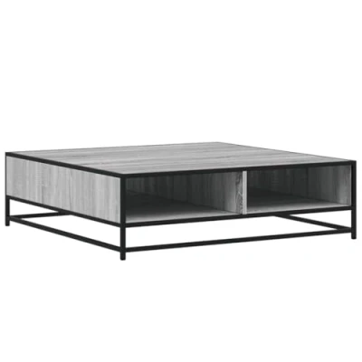 Image de vidaXL Table basse sonoma gris 100x100x30cm bois d&#039;ingénierie et métal848777